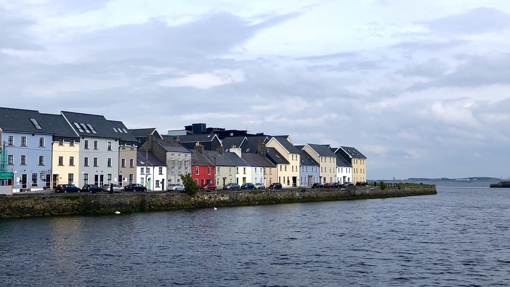 Colourful houses on the waterfront in Galway